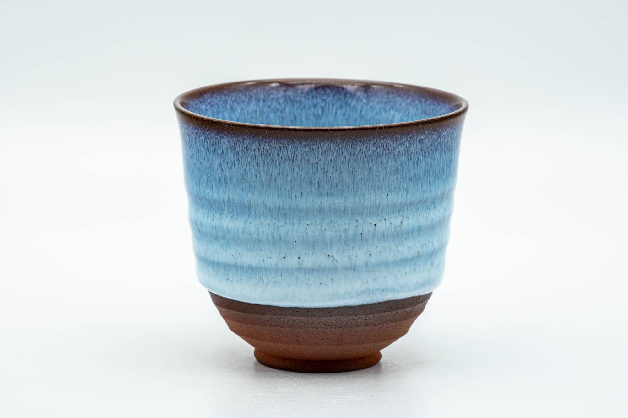 Japanese Teacups - Set of 3 Blue Hare's Fur Glazed Yunomi - 150ml