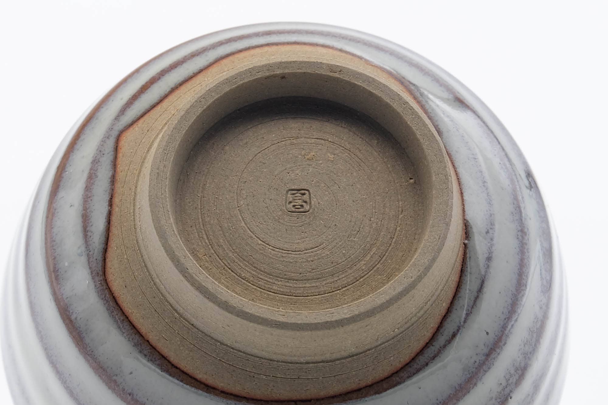 Japanese Teacup - Grey Milky Glazed Spiraling Yunomi - 130ml