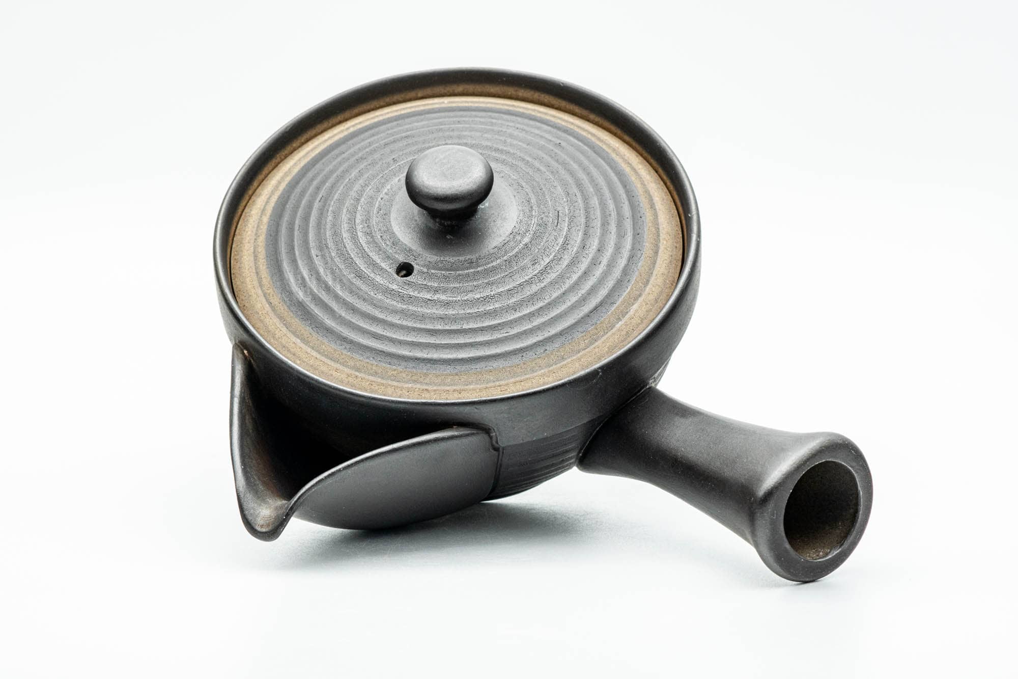 Japanese Kyusu - Black Matte Glazed Sasame Ceramic Filter Teapot - 400ml