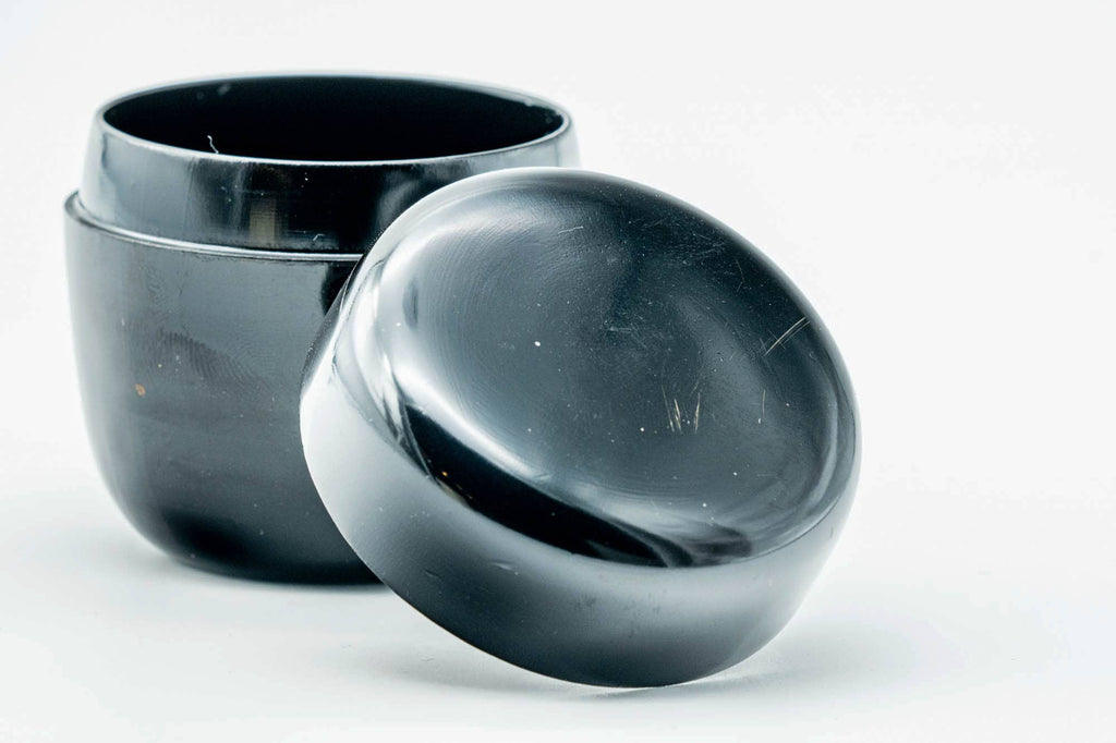 Japanese Ko-natsume - Black Urushi Lacquered 2-sun-sized Matcha Tea Caddy - 55ml