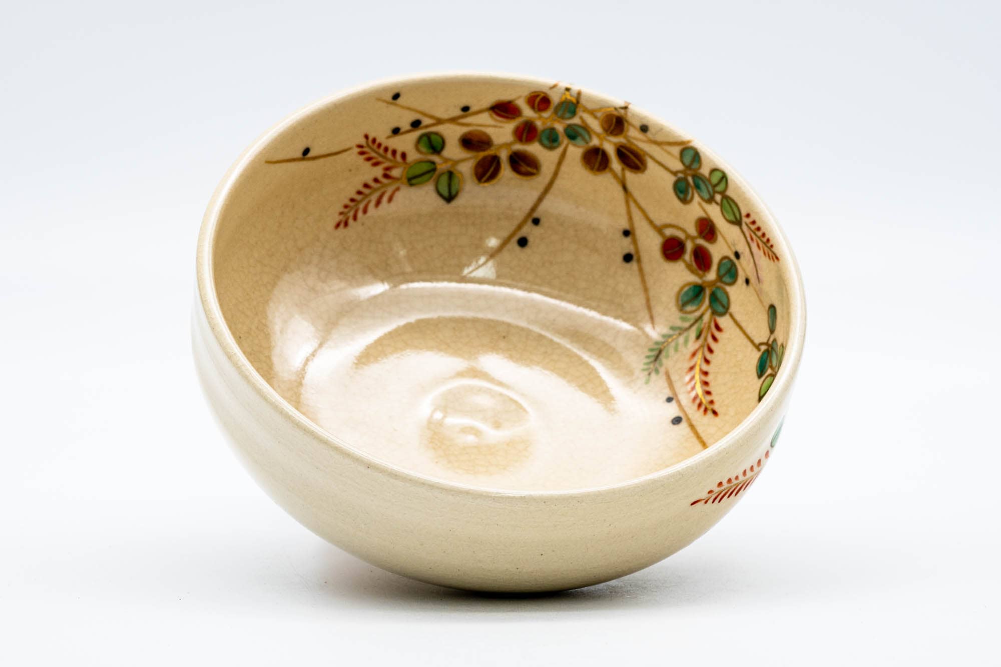 Japanese Matcha Bowl - Colourful Flowers Kyo-yaki Summer Chawan - 200ml