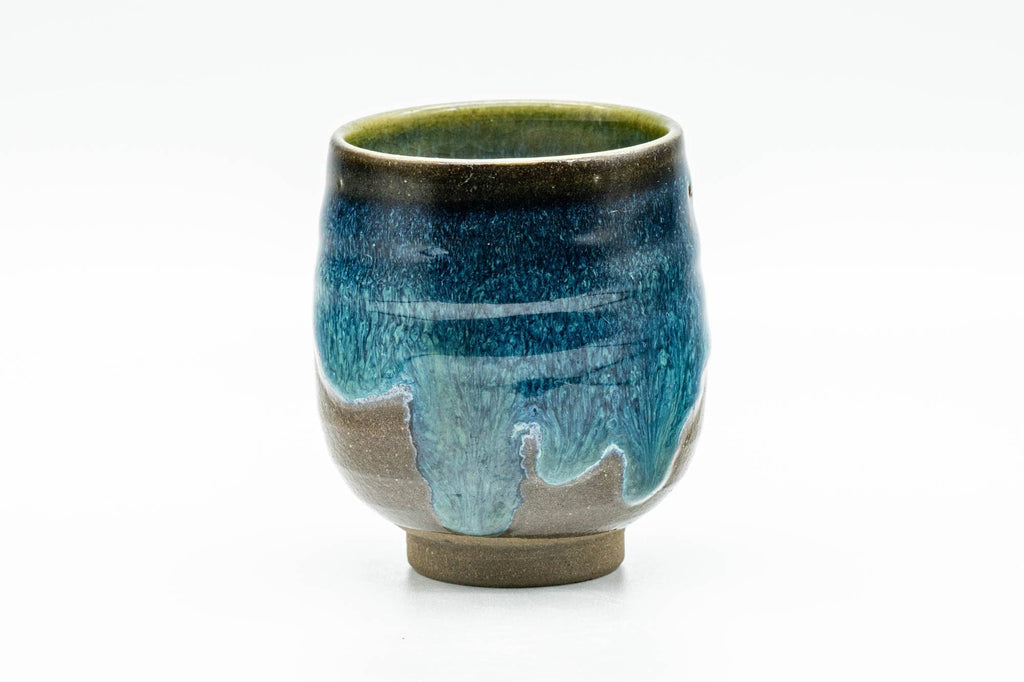 Japanese Teacup - Blue Hare's Fur Drip Glazed Yunomi - 115ml
