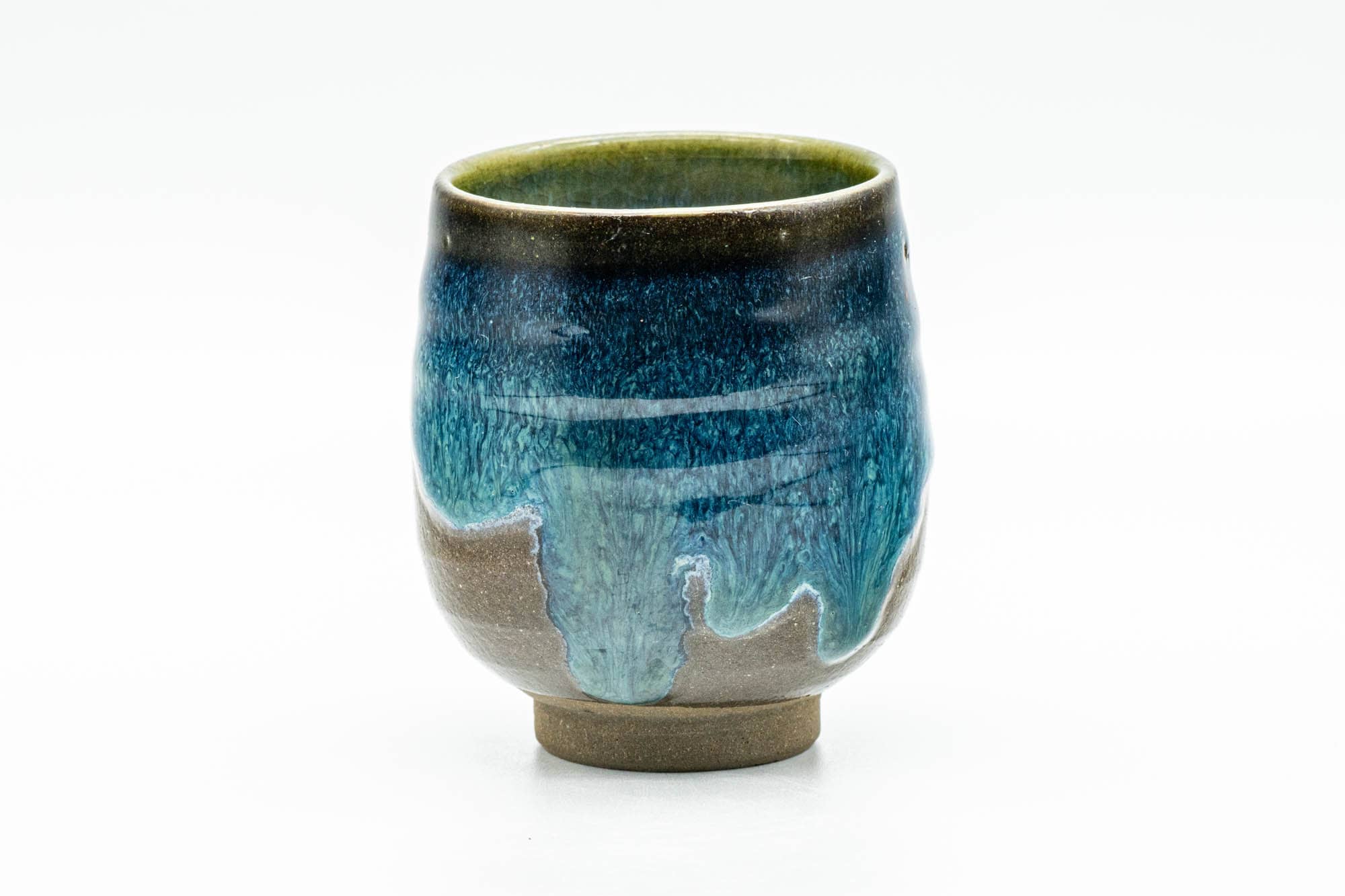 Japanese Teacup - Blue Hare's Fur Drip Glazed Yunomi - 115ml