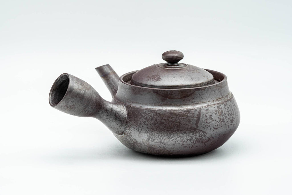 Japanese Kyusu - Collared Purple Banko-yaki Mesh Teapot - 240ml