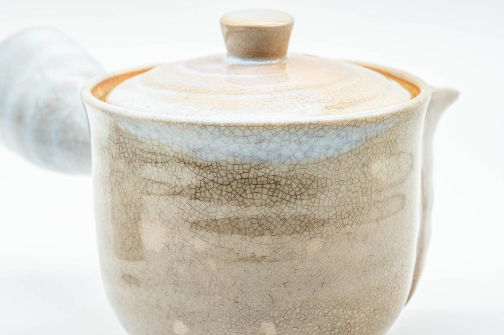 Japanese Kyusu - Beige White Glazed Hagi-yaki Do-ake Teapot - 250ml