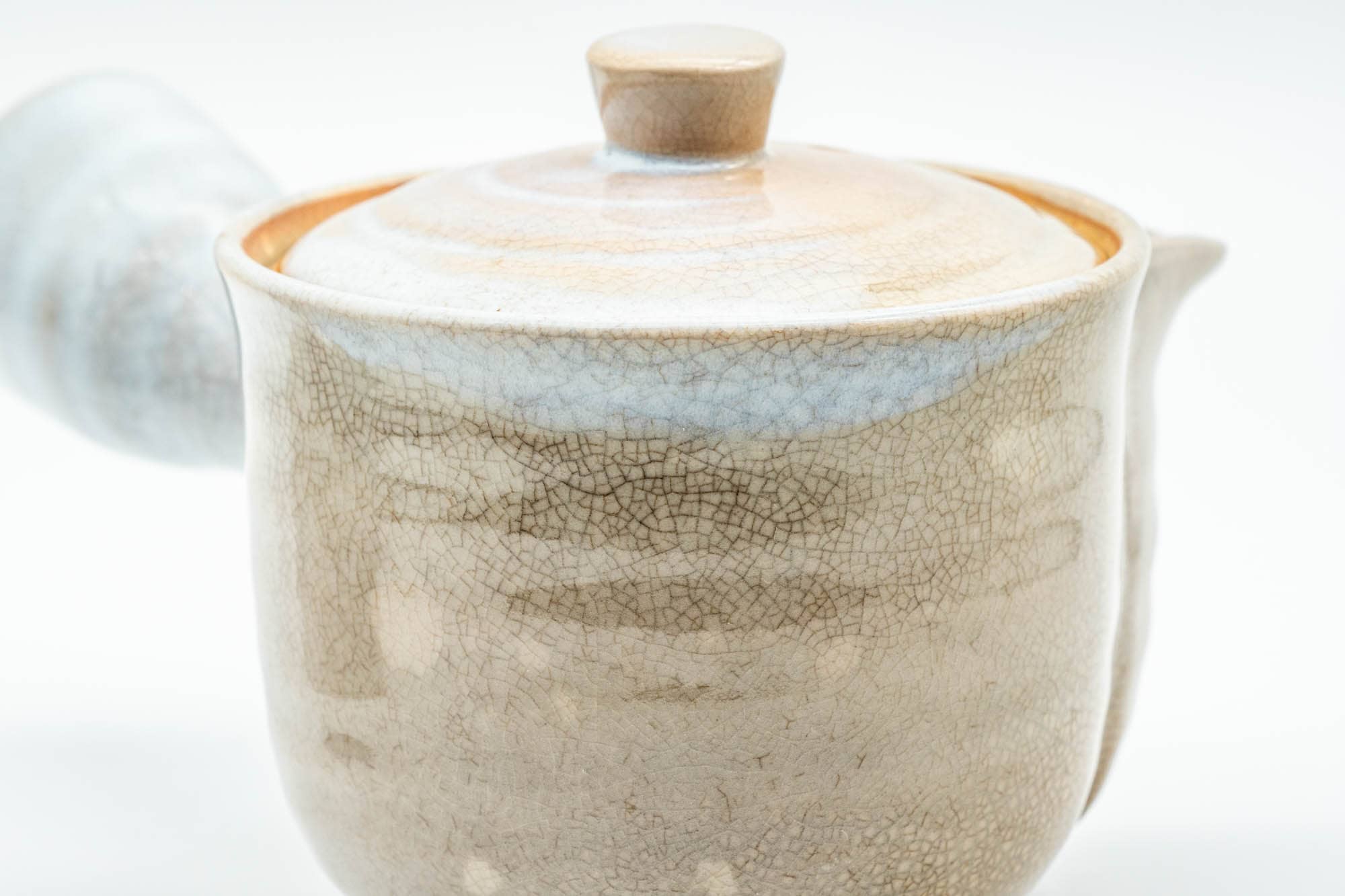 Japanese Kyusu - Beige White Glazed Hagi-yaki Do-ake Teapot - 250ml