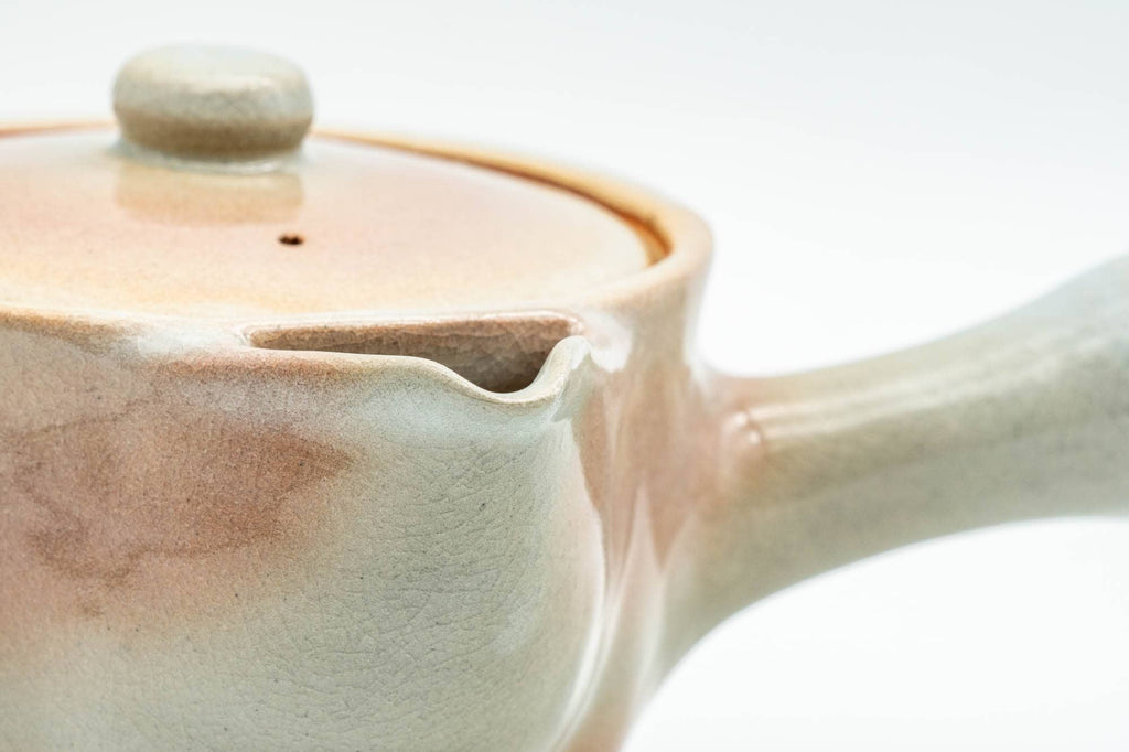 Japanese Kyusu - Beige Peach Glazed Hagi-yaki Do-ake Teapot - 320ml