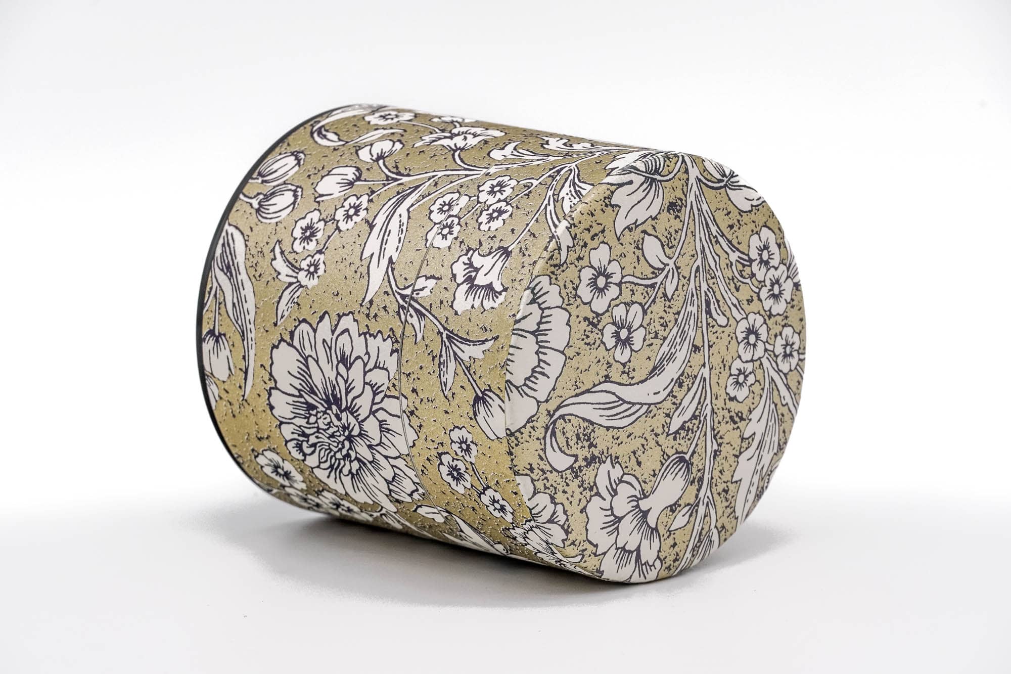 Gold White Floral Florentine Paper Tea Canister - 100g