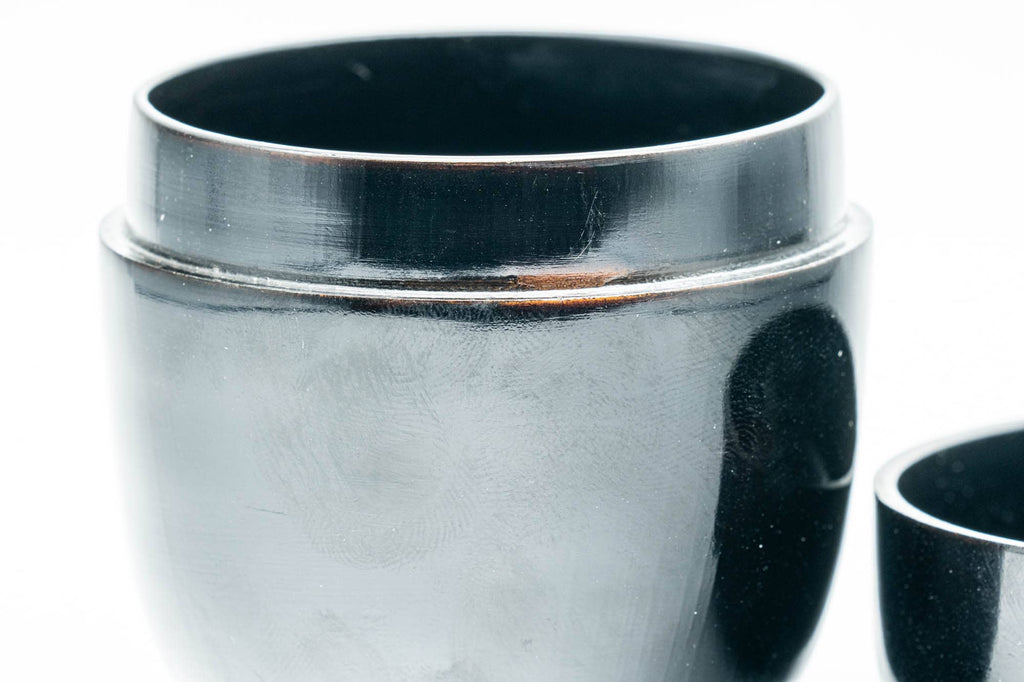 Japanese Natsume - Black Lacquered Wooden Matcha Tea Canister - 100ml