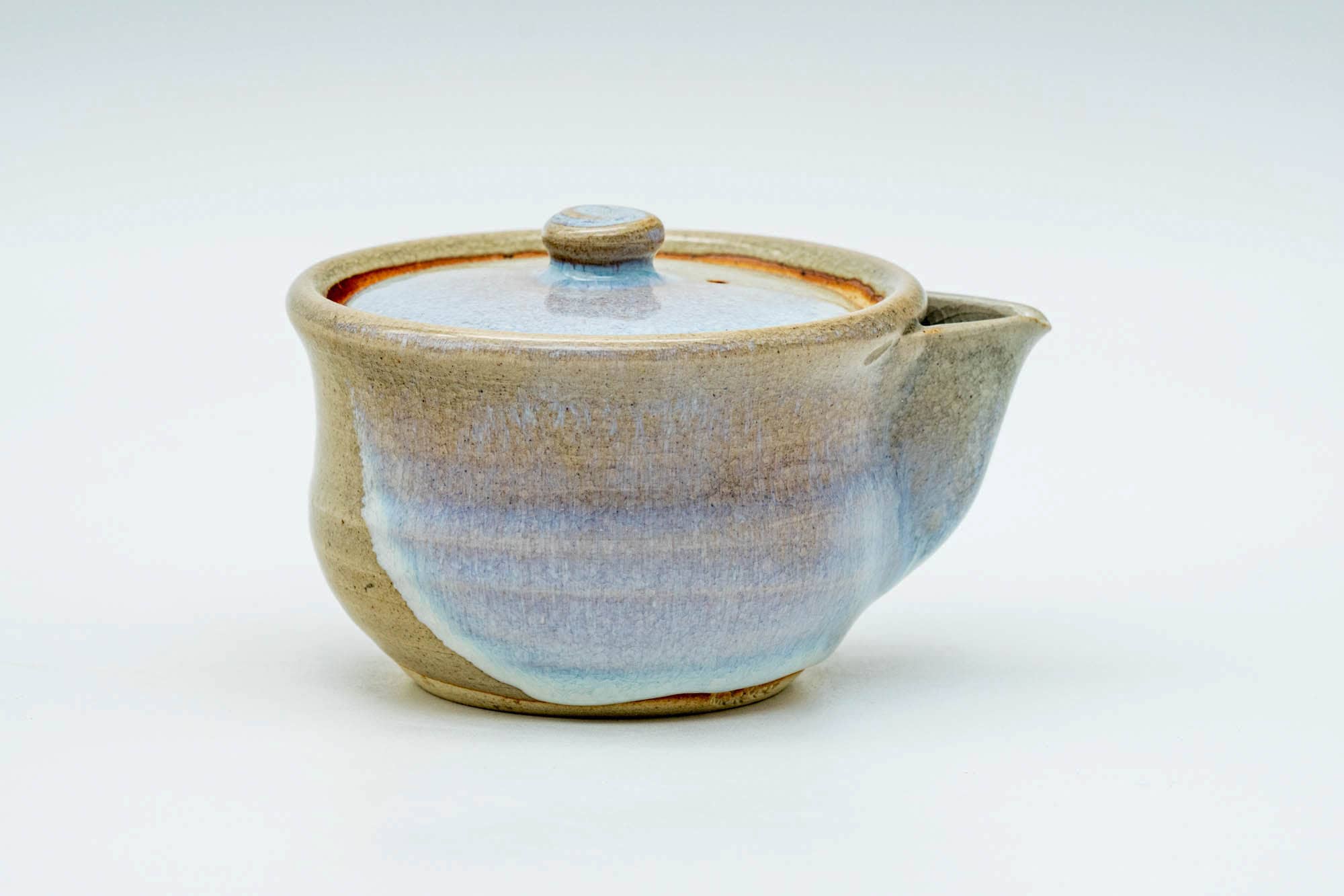 Japanese Tea Set - Drip-Glazed Hagi-yaki Houhin Teapot - Katakuchi Water Cooler - 2 Guinomi Teacups