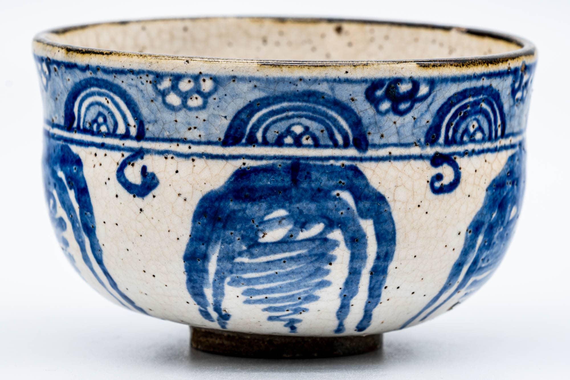 Japanese Matcha Bowl - Antique Geometric Vietnamese-style Chawan - 200ml