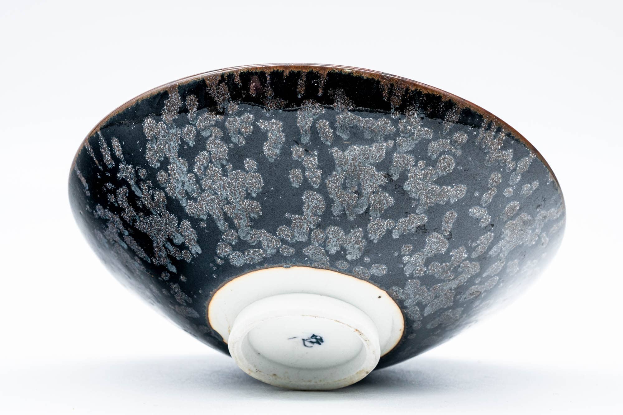 Japanese Matcha Bowl - Tenmoku Glazed Hira-gata Summer Chawan - 100ml