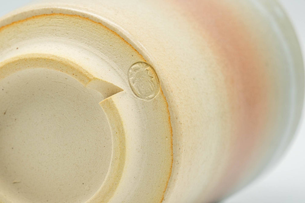 Japanese Teacup - Large Beige Pink and White Drip-Glazed Hagi-yaki Yunomi - 200ml