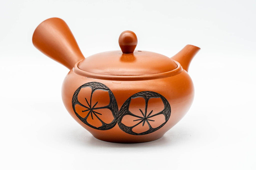 Japanese Kyusu - 弘洋 Kouyou - Floral Tokoname-yaki Mesh Teapot - 300ml