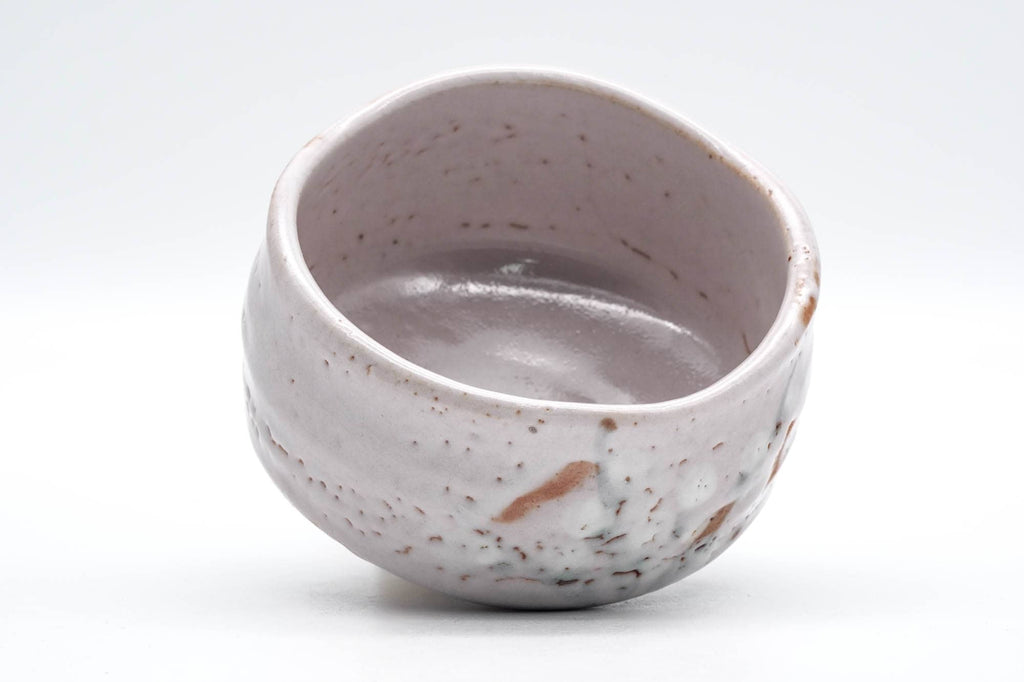 Japanese Matcha Bowl - 加藤秀山 Katou Hideyama - Pink White Shino Glazed Mino-yaki Chawan - 300ml
