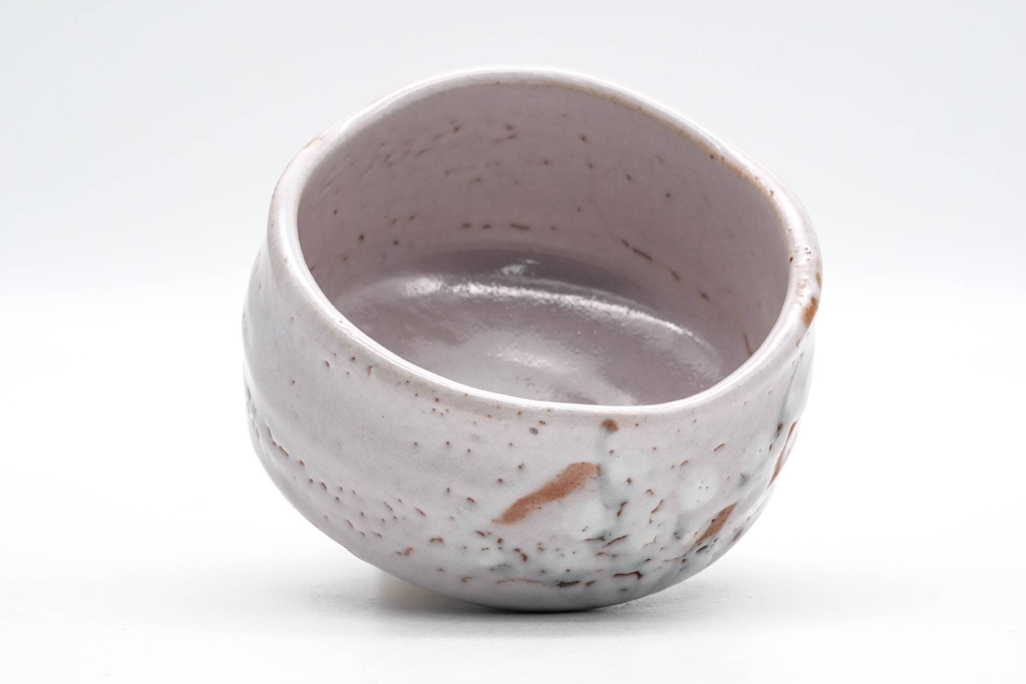 Japanese Matcha Bowl - 加藤秀山 Katou Hideyama - Pink White Shino Glazed Mino-yaki Chawan - 300ml