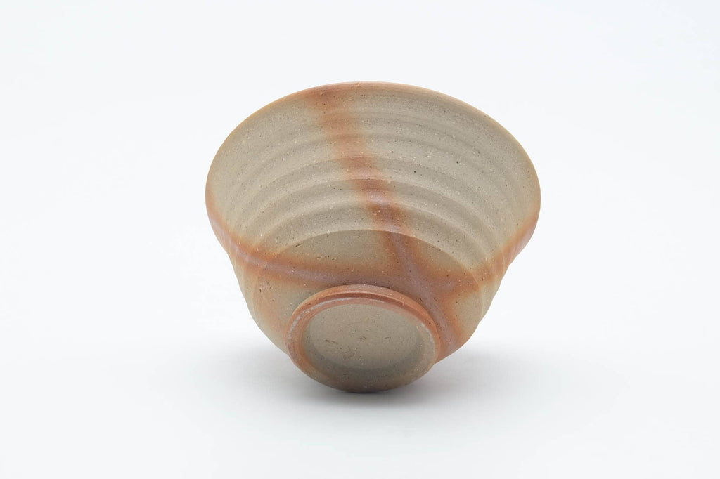 Japanese Teacup - Beige Orange Rice Straw Hidasuki Bizen-yaki Yunomi - 100ml