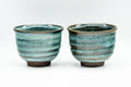 Japanese Teacups - Pair of Blue Sapphire Hare's Fur Glazed Yunomi - 140ml