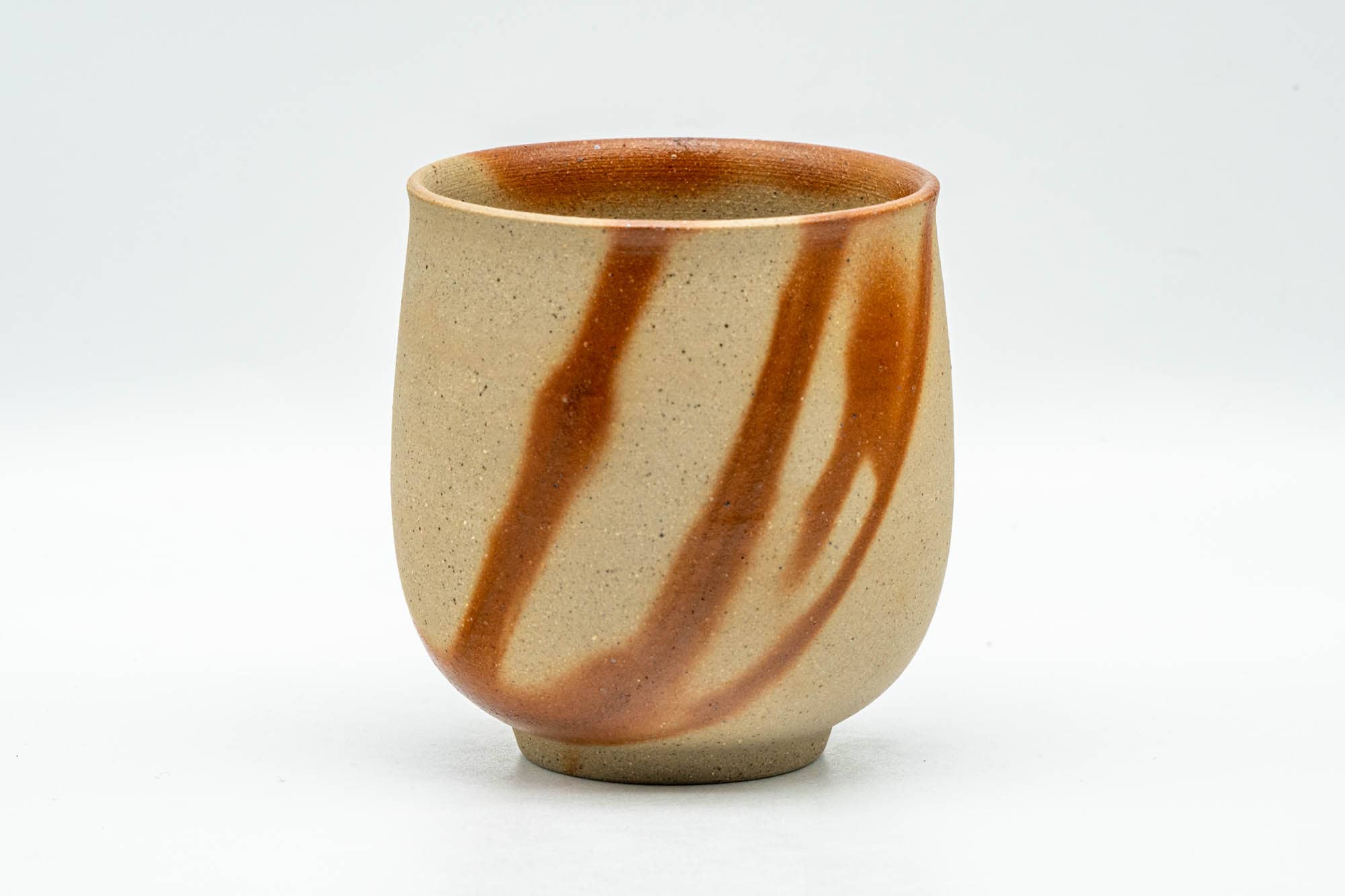 Japanese Teacup - 緋襷 Beige Orange Hidasuki Bizen-yaki Yunomi - 180ml