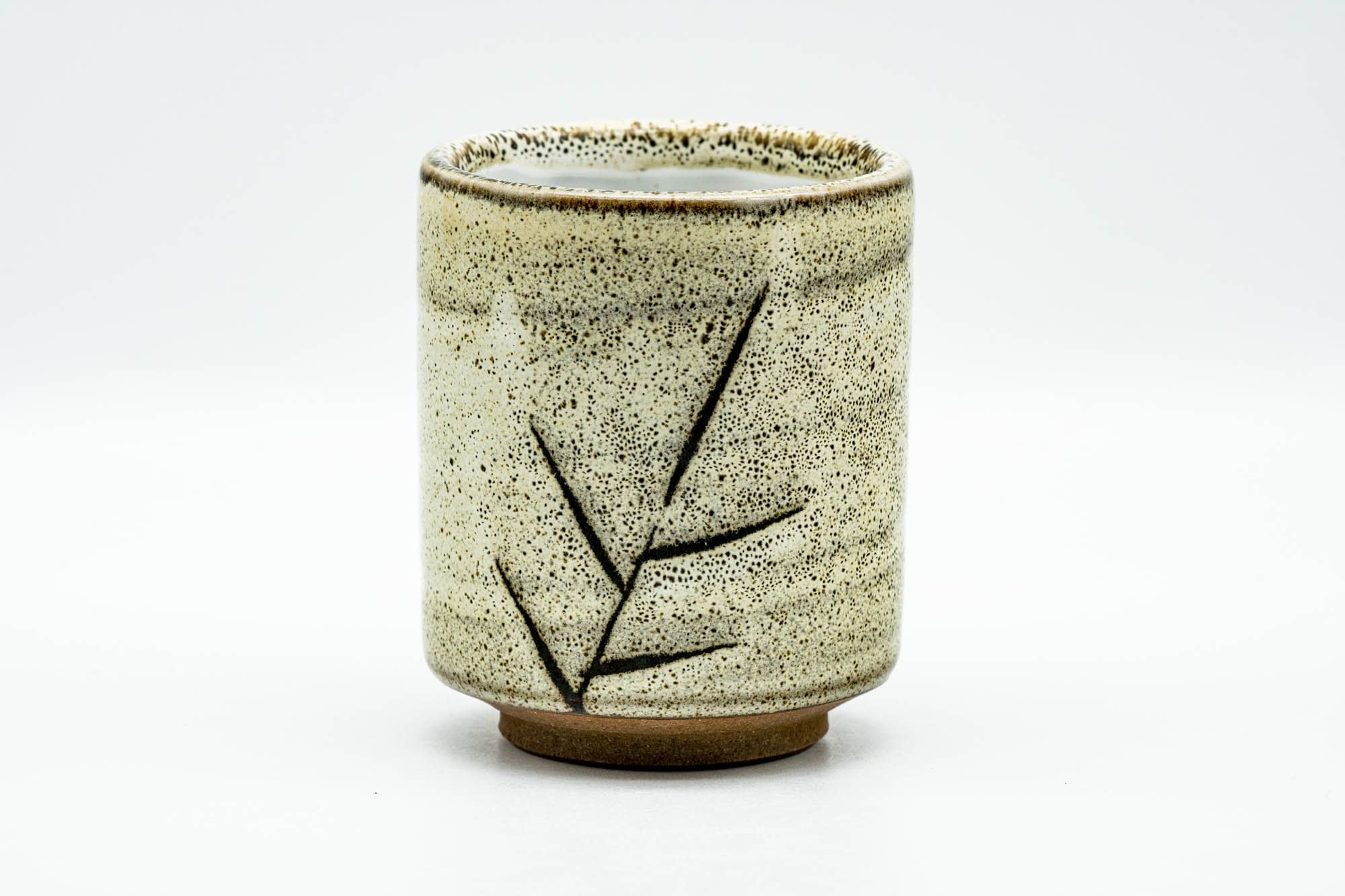Japanese Teacup - Sage Green Black Speckled Yunomi - 150ml