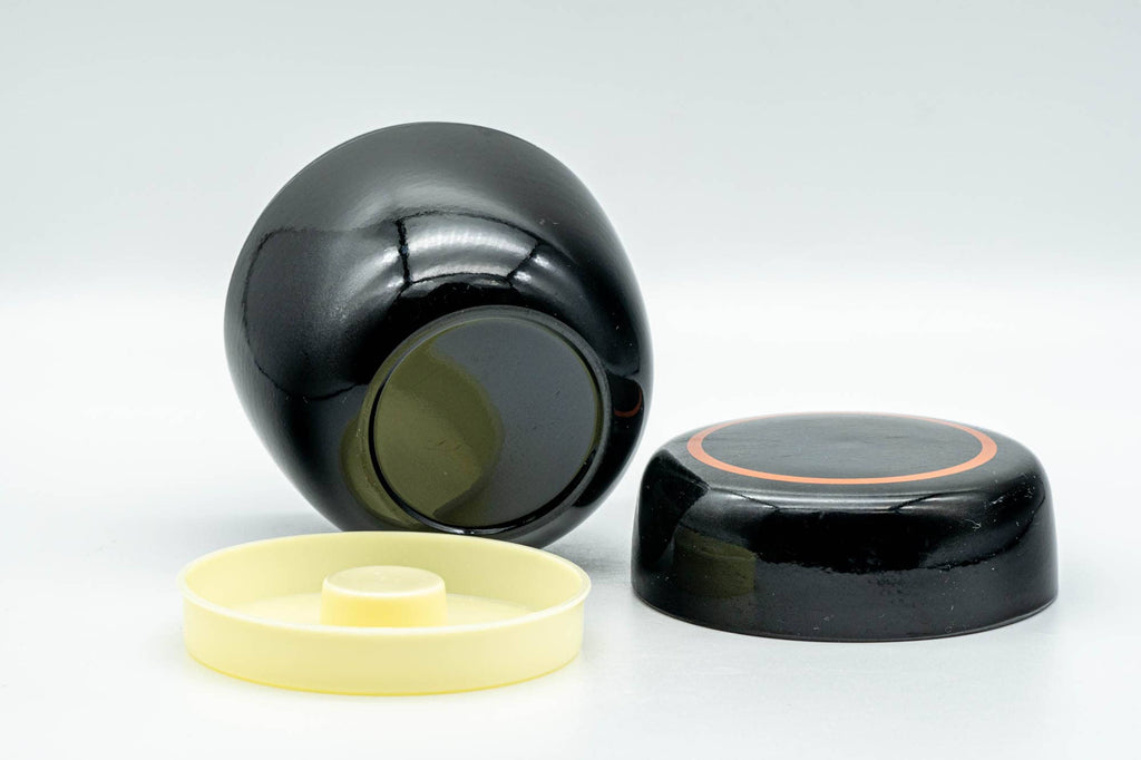 Japanese Chazutsu - Black Orange Plastic Loose Leaf Tea Canister - 250ml