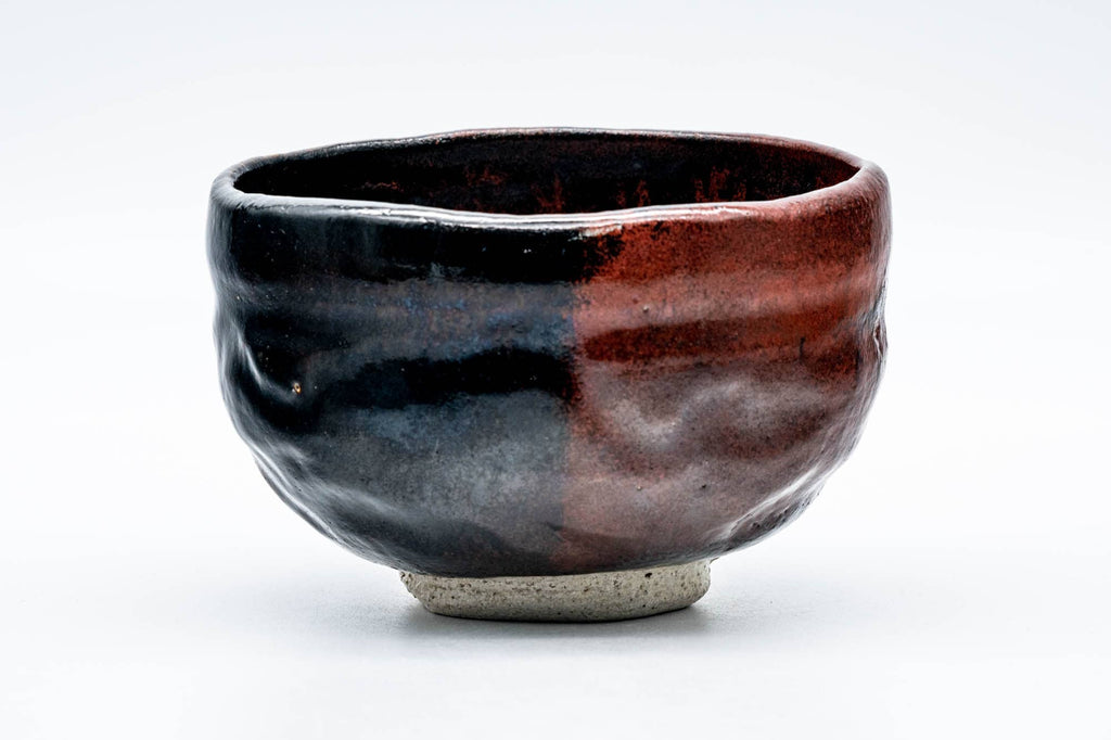 Japanese Matcha Bowl - Black Red Glazed Kuro-Raku Chawan - 300ml