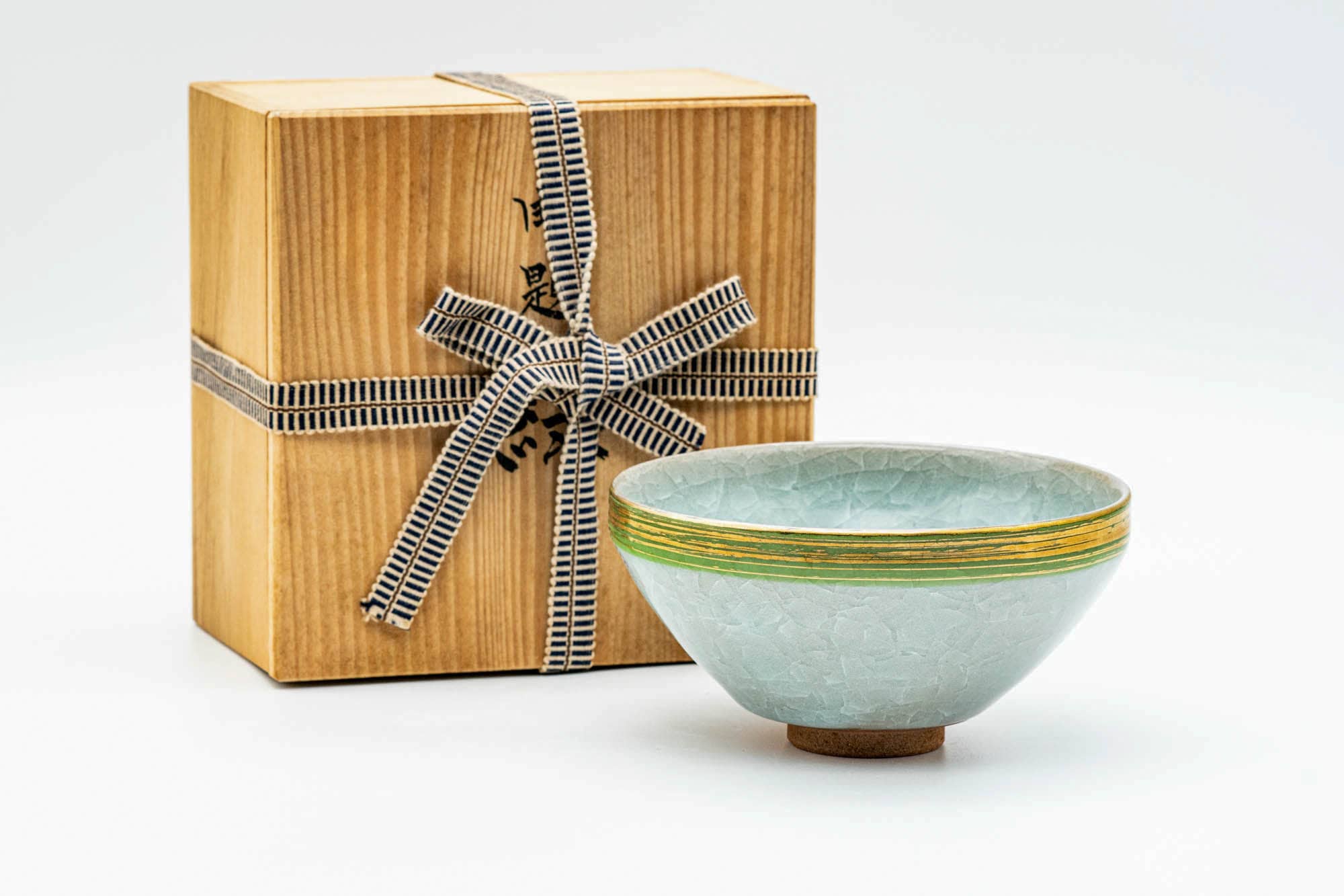 Japanese Matcha Bowl - Kawai Masaki 川合正樹 - Celadon Glazed Tenmoku-gata Chawan