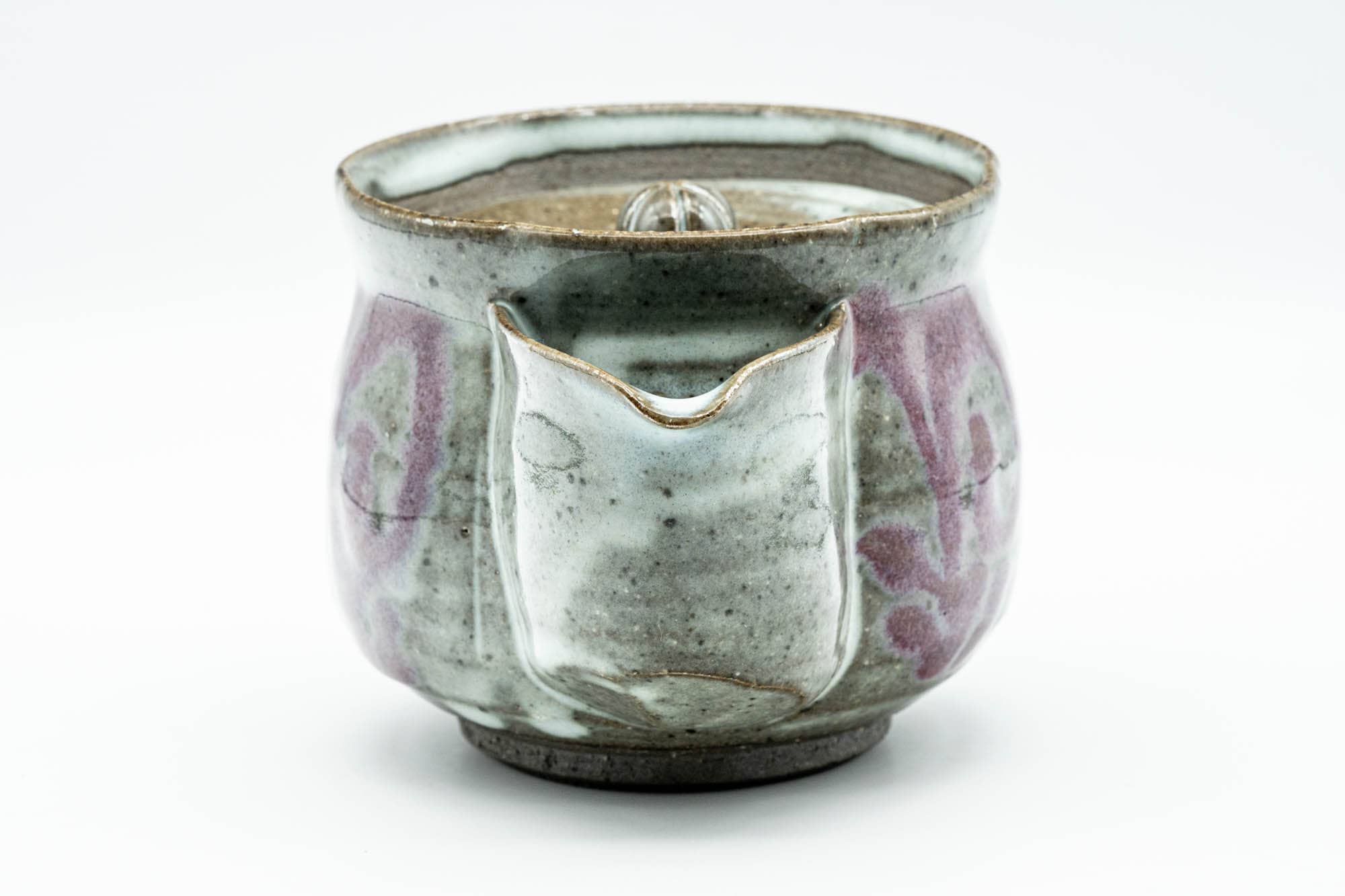 Japanese Houhin - Purple White Drip-Glazed Do-ake Handleless Teapot - 300ml