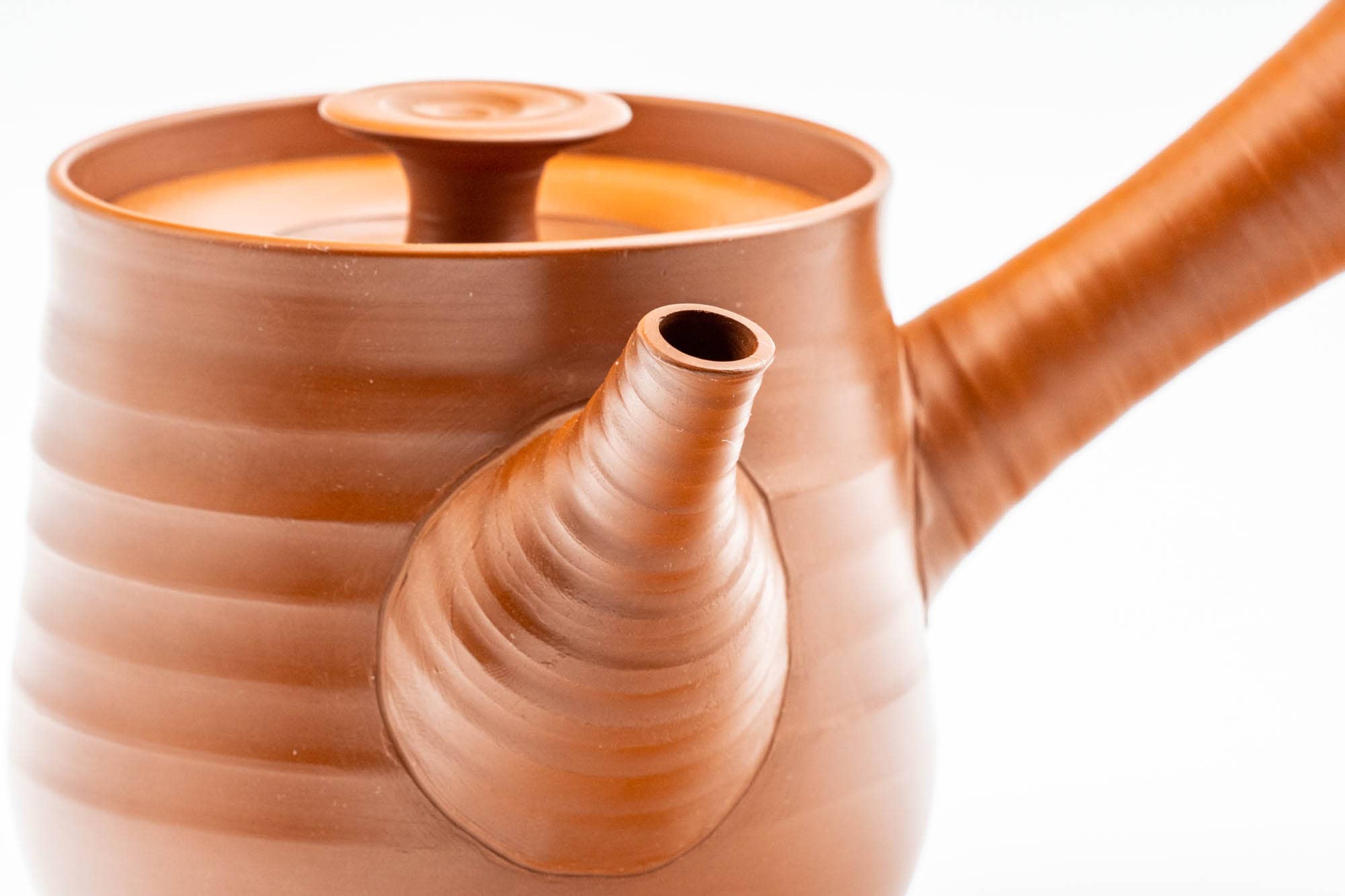 Japanese Kyusu - 岩橋應山 Iwahashi Ouzan - Rokurome Spiraling Tokoname-yaki Do-ake Teapot - 250ml