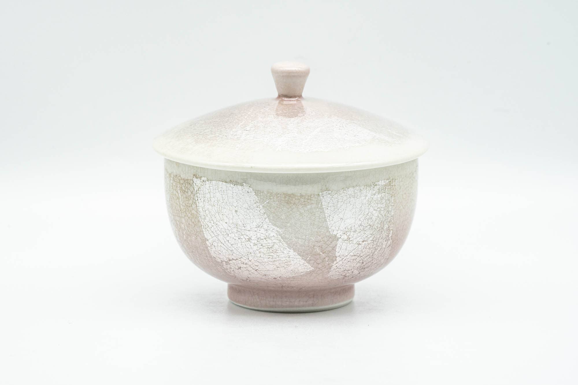Japanese Teacup - Pink and White Arita-yaki Lidded Yunomi - 130ml