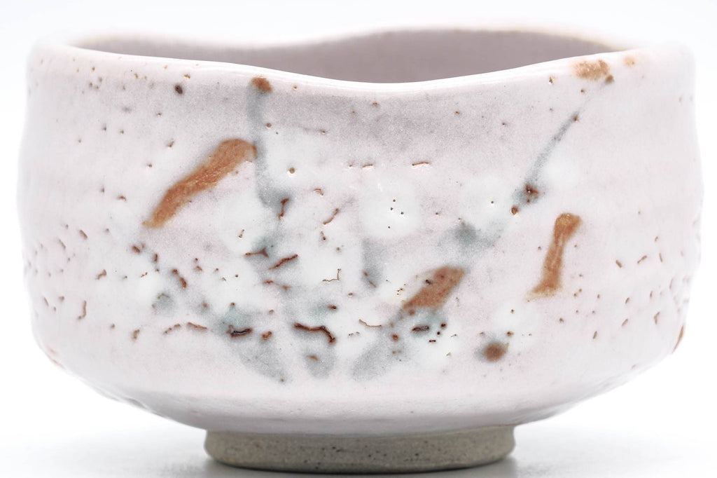 Japanese Matcha Bowl - 加藤秀山 Katou Hideyama - Pink White Shino Glazed Mino-yaki Chawan - 300ml
