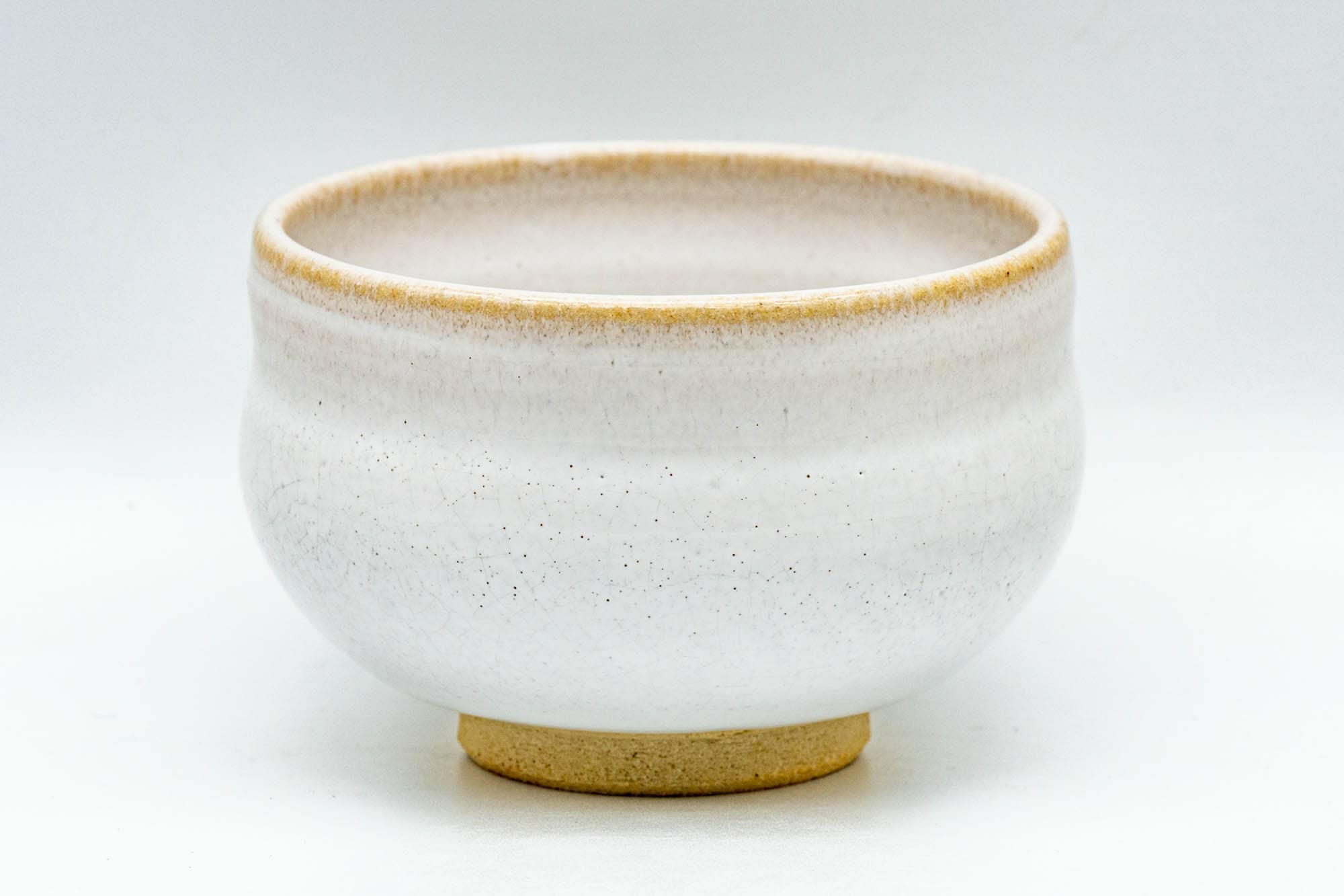 Japanese Teacup - 赤膚山 Akiyama Kiln White Glazed Akahada-yaki Yunomi - 160ml