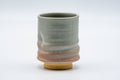 Japanese Teacup - Beige Glazed Spiraling Thumb-Indented Hagi-yaki Yunomi - 200ml
