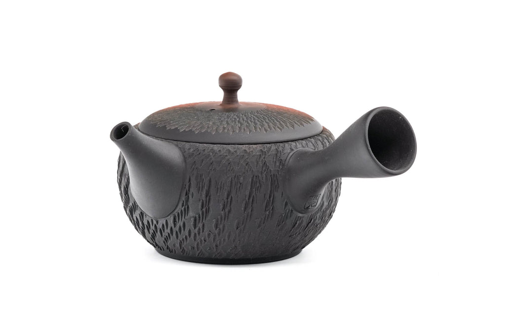 Black Red Tochiri Yōhen Tokoname Teapot - 280ml
