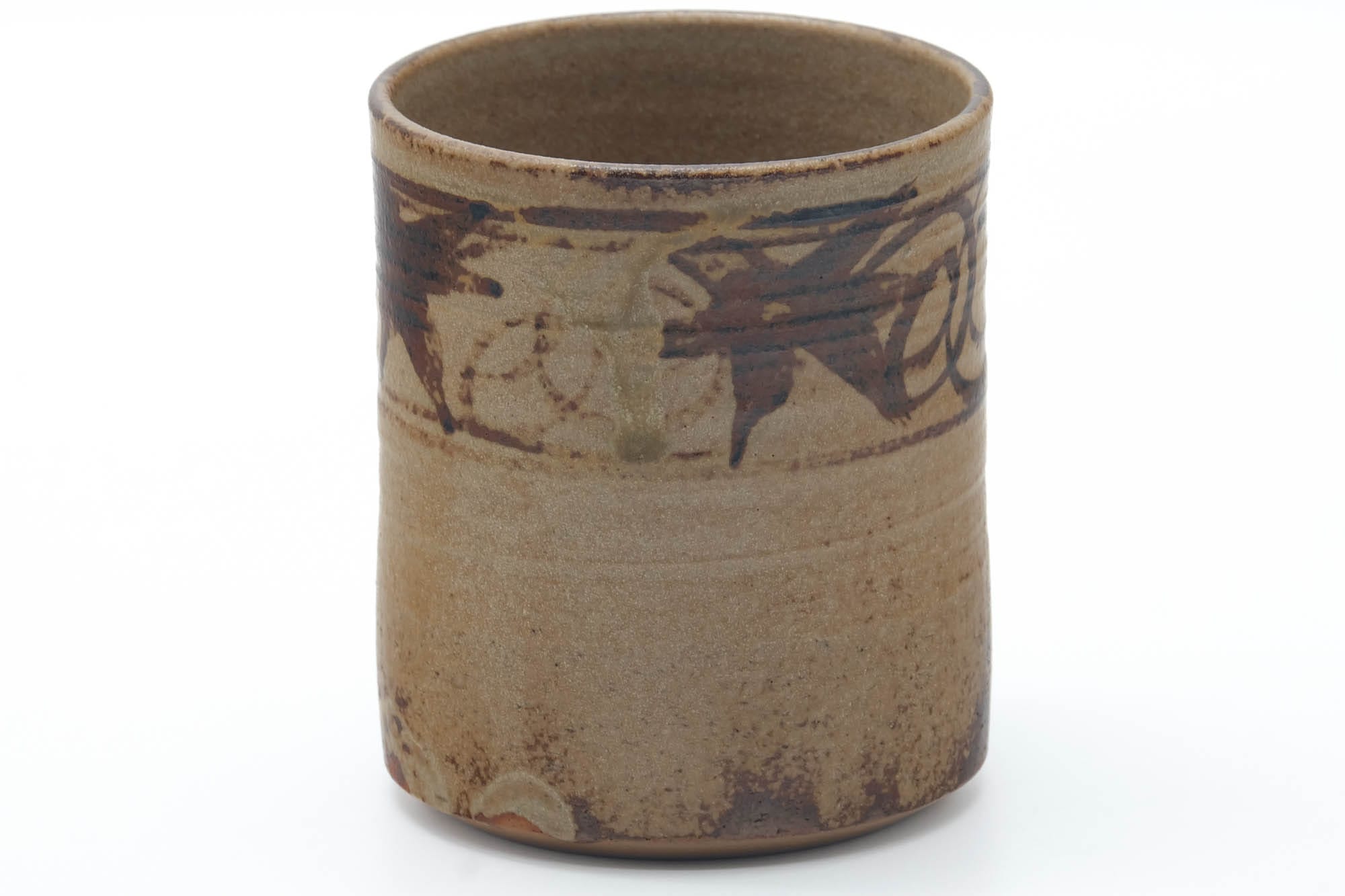 Japanese Teacup - Abstract Beige Brown Rustic Yunomi - 180ml