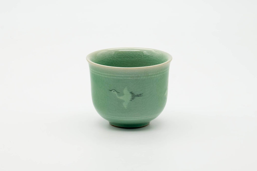 Japanese Teacup - Egret Green Celadon Yunomi - 130ml