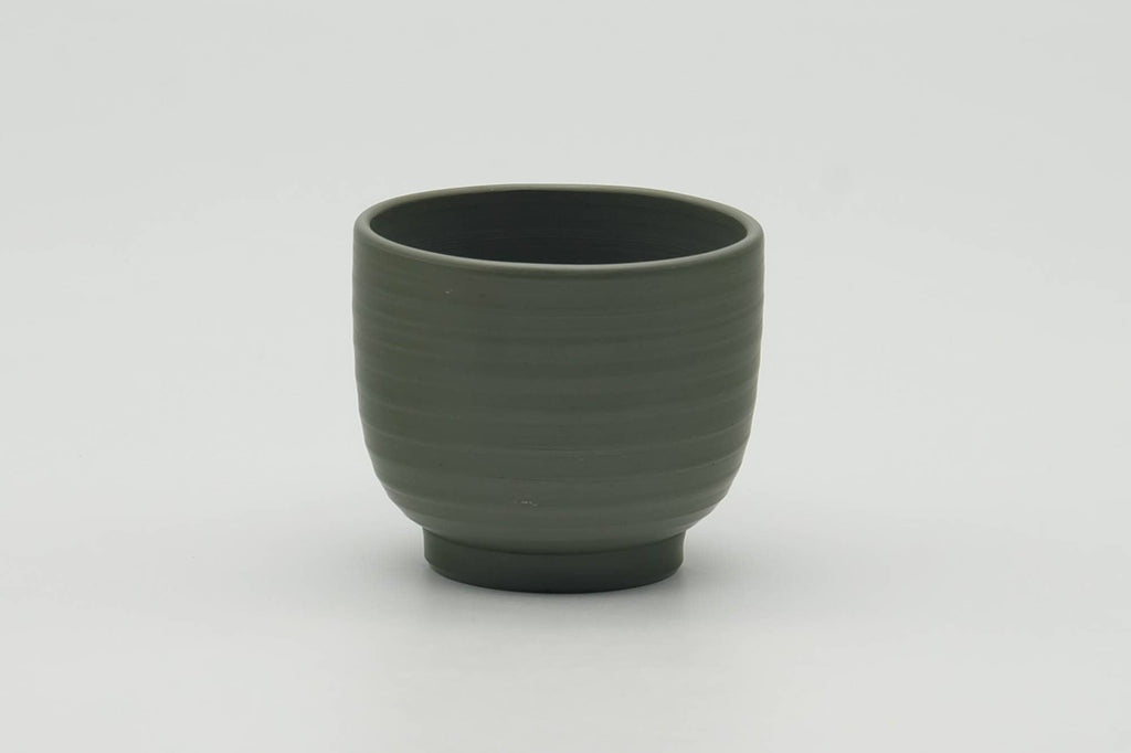 Japanese Teacup - Spiraling Green Ryokudei Tokoname-yaki Yunomi - 60ml