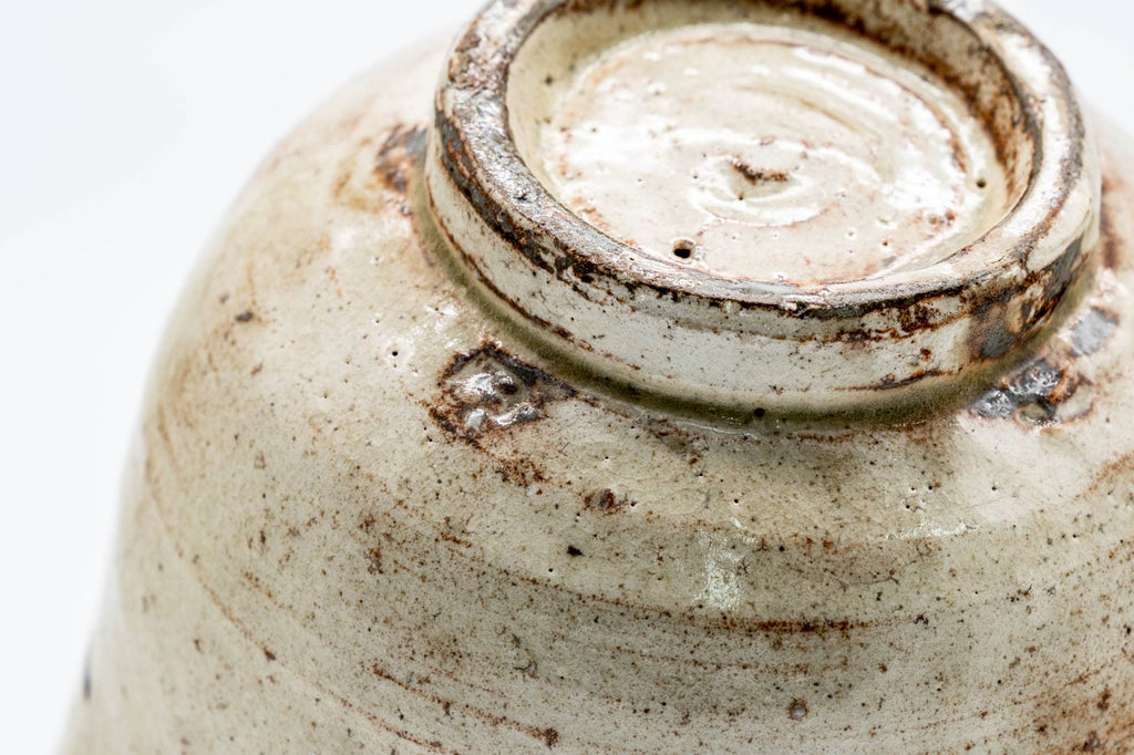 Japanese Matcha Bowl - 平安西山 Heian Nishiyama - 西山窯 Nishiyama Kiln - Kohiki Glazed Cranes Kiyomizu-yaki Chawan - 250ml