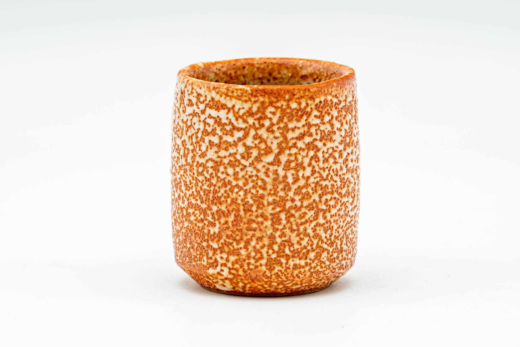 Japanese Teacups - Set of 5 Plum Blossom Orange Shino Glazed Yunomi - 100ml