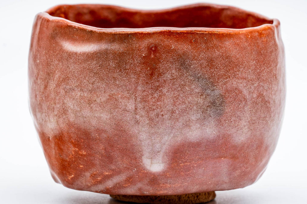 Japanese Matcha Bowl - 佐々木昭楽 Sasaki Shoraku - Undulating Red Aka-Raku Chawan - 400ml