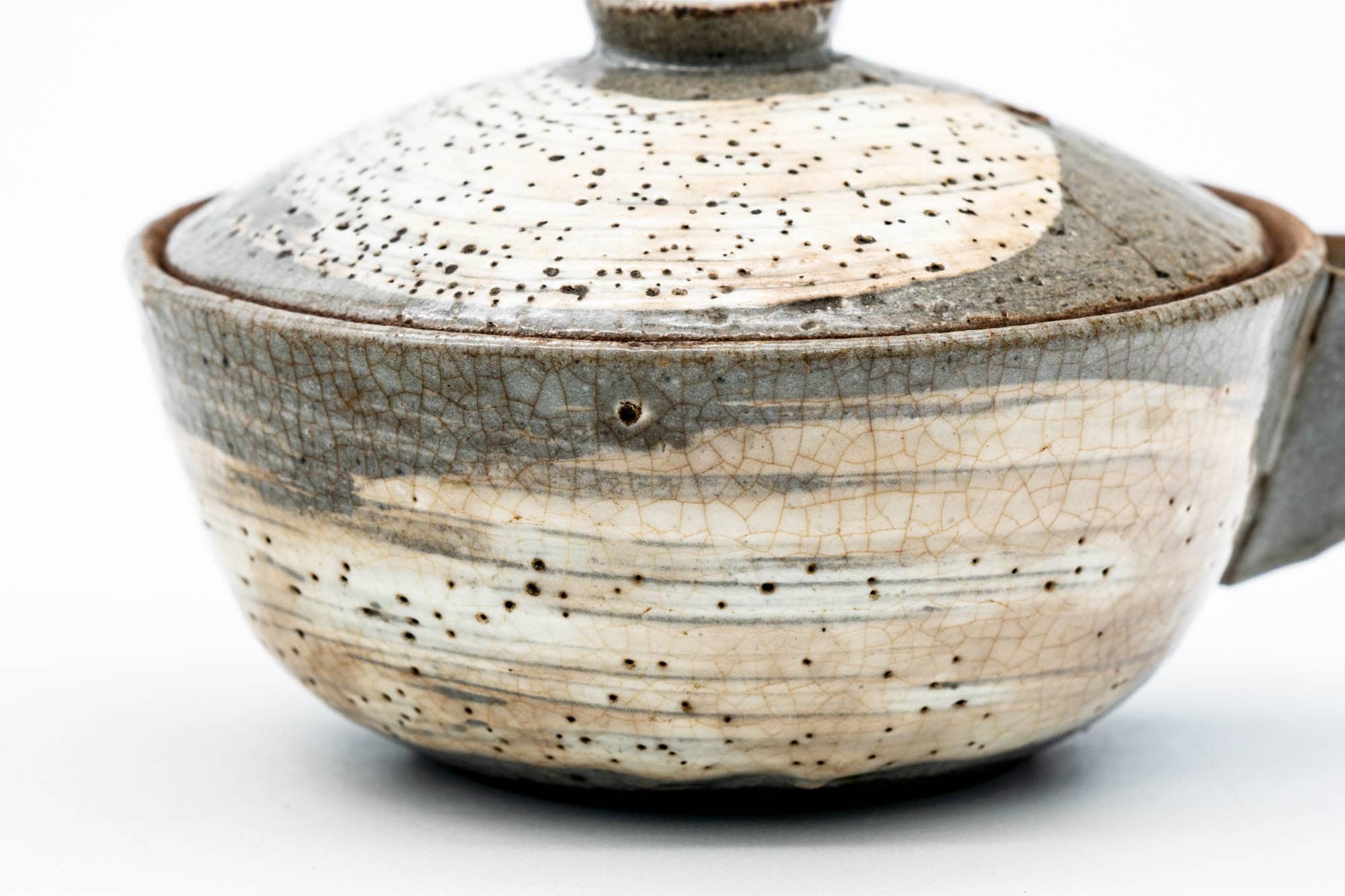 Japanese Houhin - Weathered Grey Hakeme Glazed Handleless Teapot - 140ml