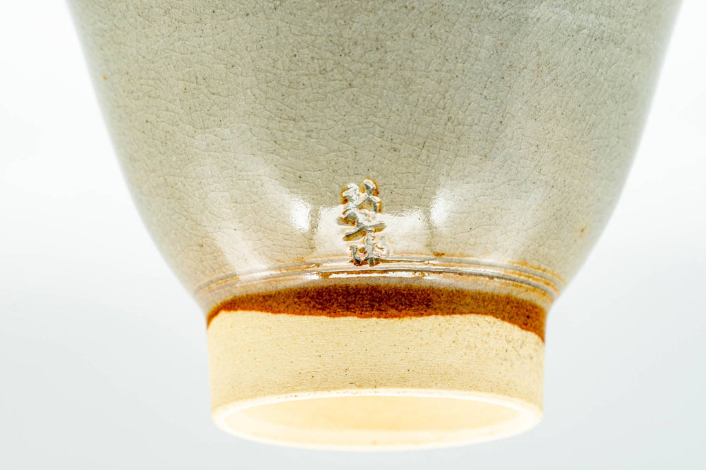 Japanese Teacups - Pair of Beige Glazed Hagi-yaki Yunomi - 90ml