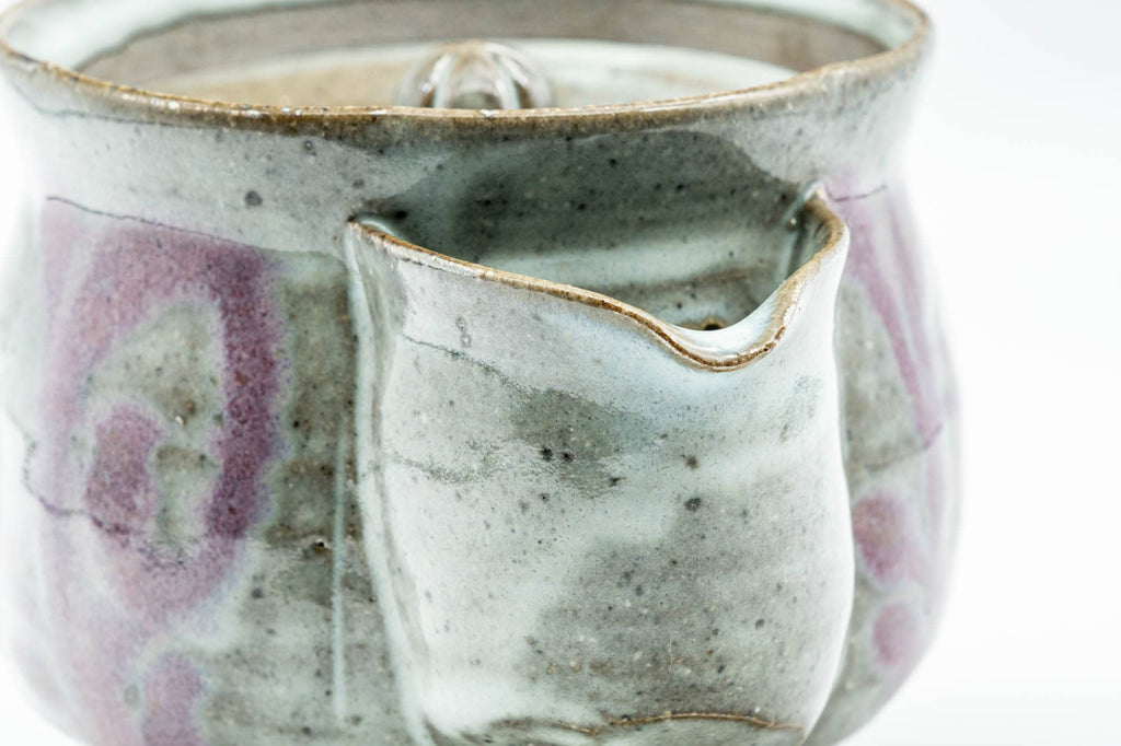 Japanese Houhin - Purple White Drip-Glazed Do-ake Handleless Teapot - 300ml