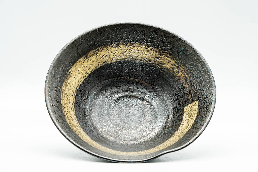Japanese Matcha Bowl - Black Gold Hakeme Summer Chawan - 200ml