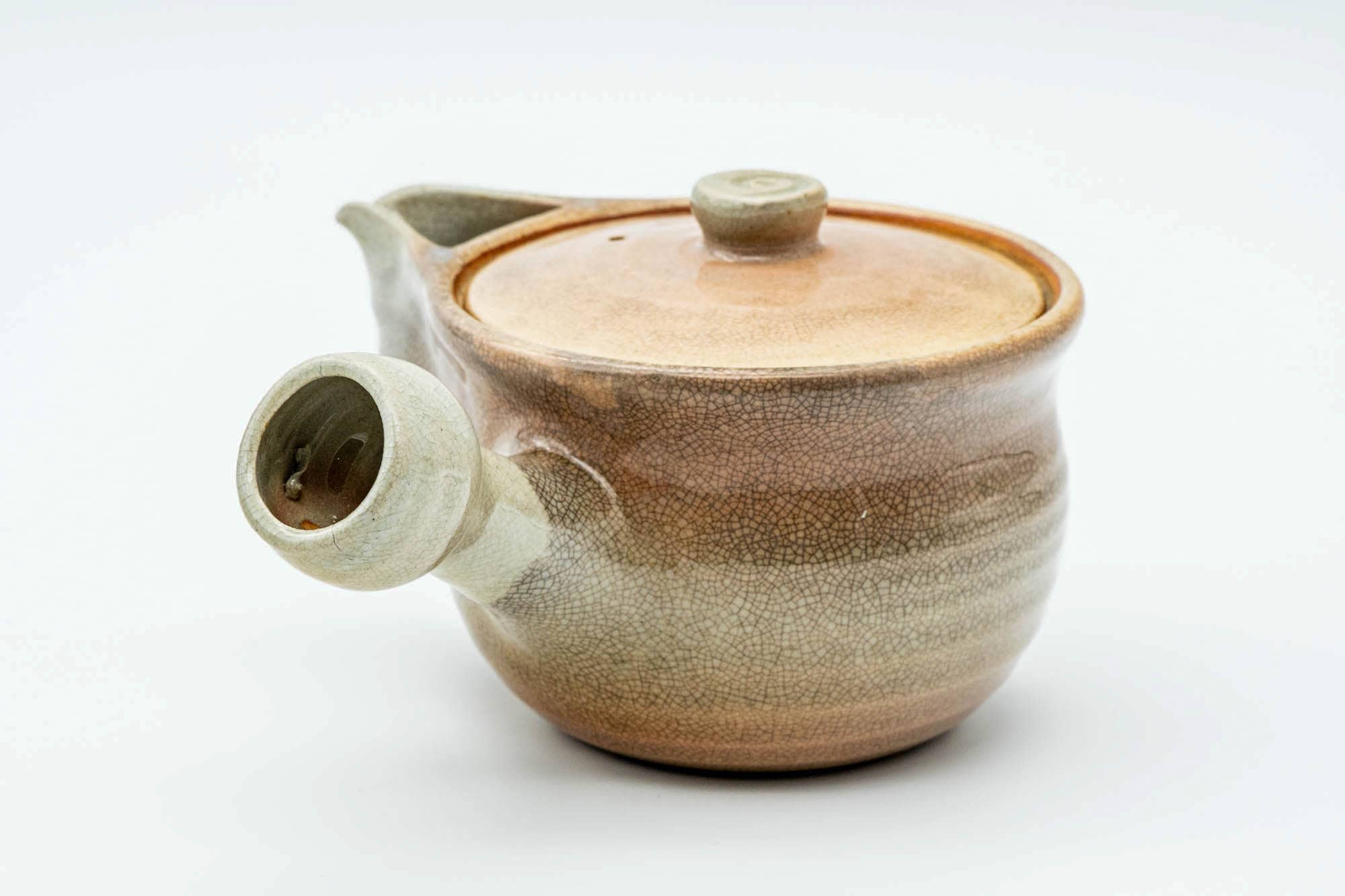 Japanese Kyusu - Beige Weathered Hagi-yaki Do-ake Teapot - 300ml