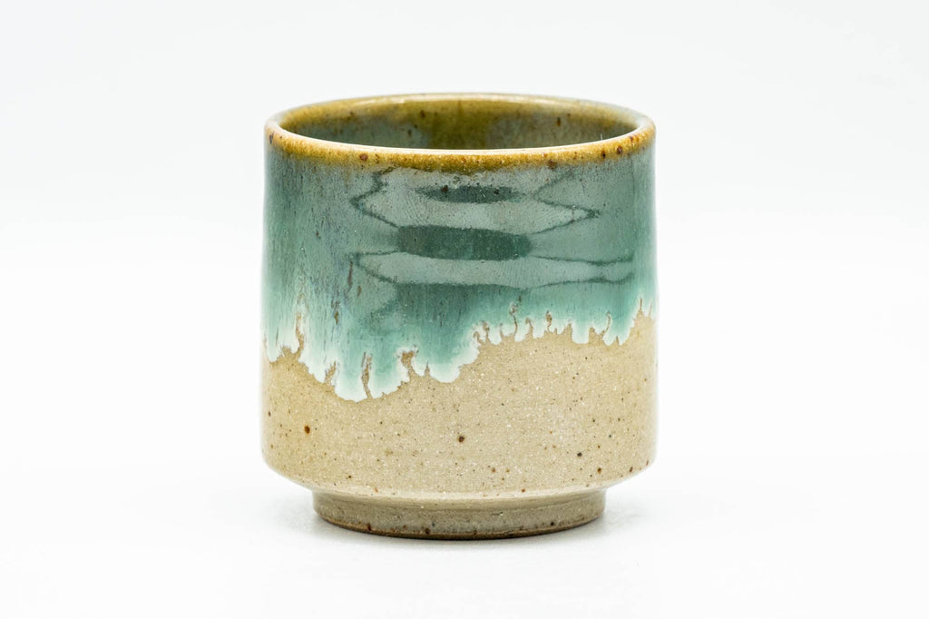 Japanese Teacup - Green Drip-Glazed Agano-yaki Yunomi - 90ml