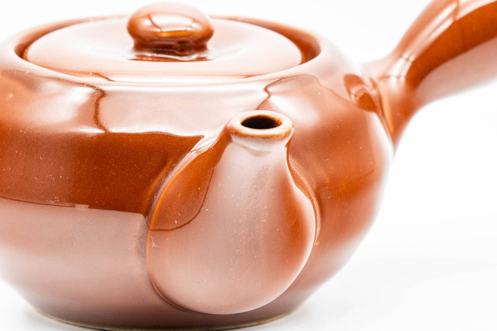 Japanese Kyusu - Burgundy Glazed Ceramic Filter Teapot - 300ml