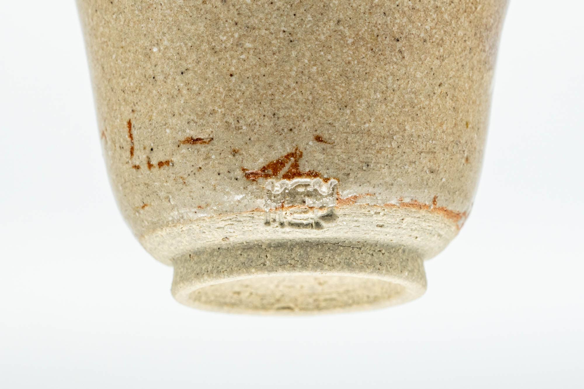 Japanese Teacups - Set of 5 Beige Green Glazed Guinomi - 40ml