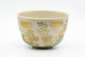 Japanese Matcha Bowl - Gold Green Floral Kutani-yaki Chawan - 350ml