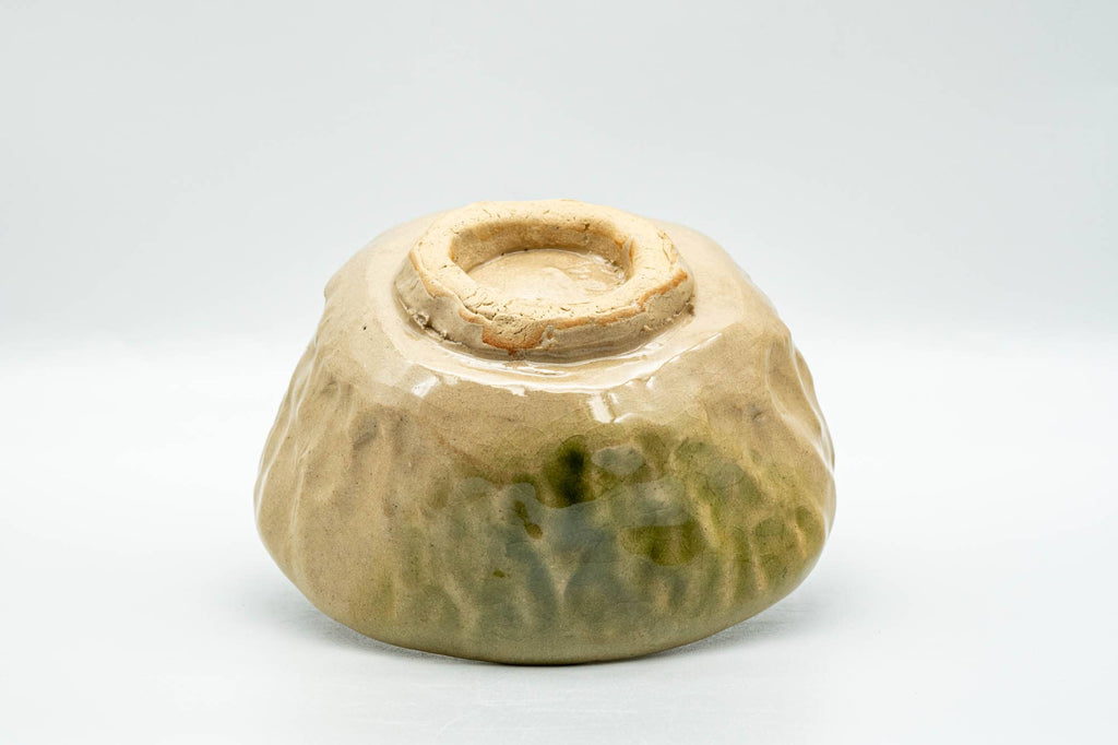 Japanese Matcha Bowl - Beige Green Hand-formed Wabi-Sabi Chawan - 250ml